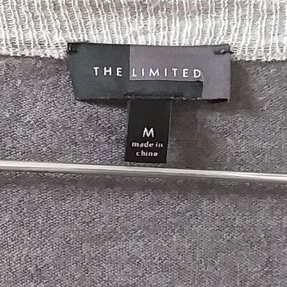 The Limited Sweater Wool Women's V Neck Pullover Color Block Light / Dark Gray M - Picture 7 of 13